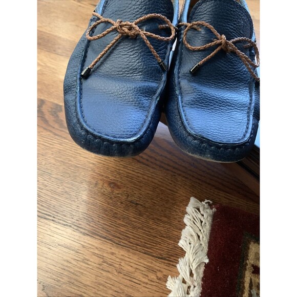 Tod\'s Blue Navy Leather Driving Loafers 7.5 + Dust Bag main image 10